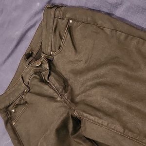 Grey semi leather used pants